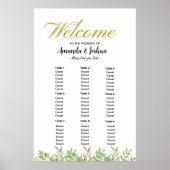 Einfache Eukalyptus-Grünpflanzen Hochzeitskarte Poster (Vorne)