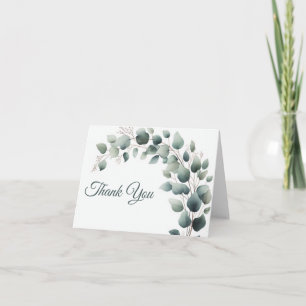 Einfache Eukalyptus Hochzeit Danksagungskarte leer Dankeskarte