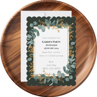 Einfache Eukalyptus-Hochzeit Einladung