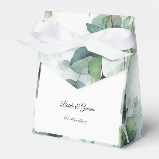 Einfache Eukalyptus-Hochzeit Geschenkschachtel (Vorderseite)