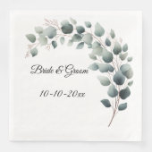 Einfache Eukalyptus-Hochzeit Serviette (Vorderseite)