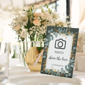 Einfache Eukalyptus-Hochzeit Sockelschild