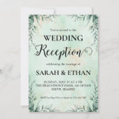 einfache Eukalyptus-Hochzeitsempfang Einladung (Vorderseite)