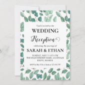 einfache Eukalyptus-Hochzeitsempfang Einladung (Vorderseite)