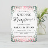 einfache Eukalyptus-Hochzeitsempfang Einladung (Stehend Vorderseite)