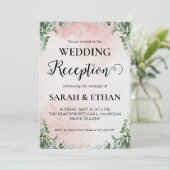 einfache Eukalyptus-Hochzeitsempfang Einladung (Stehend Vorderseite)