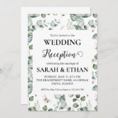 einfache Eukalyptus-Hochzeitsempfang Einladung (Vorne/Hinten)