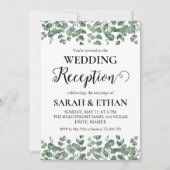 einfache Eukalyptus-Hochzeitsempfang Einladung (Vorderseite)