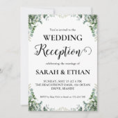 einfache Eukalyptus-Hochzeitsempfang Einladung (Vorderseite)