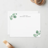 Einfache Eukalyptus-Klassische Typografie Mitteilungskarte (Vorderseite/Rückseite Beispiel)