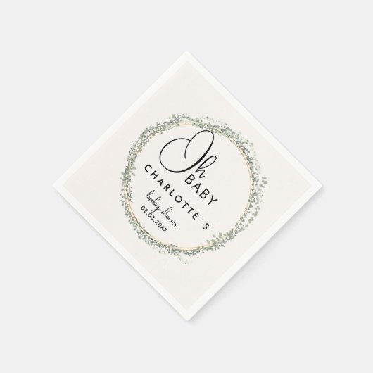 Einfache Eukalyptus-Kranz-Kinderdusche Serviette (Ecke)