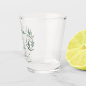 Einfache Eukalyptus-Leaf-Hochzeitmonographie Schnapsglas (Rechts)