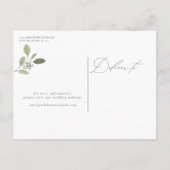 Einfache Eukalyptus Moderne Kalligrafie Save the D Ankündigungspostkarte (Rückseite)