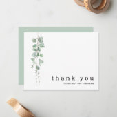 Einfache Eukalyptus-Namen für Hochzeiten Vielen Da Mitteilungskarte (Vorderseite/Rückseite Beispiel)