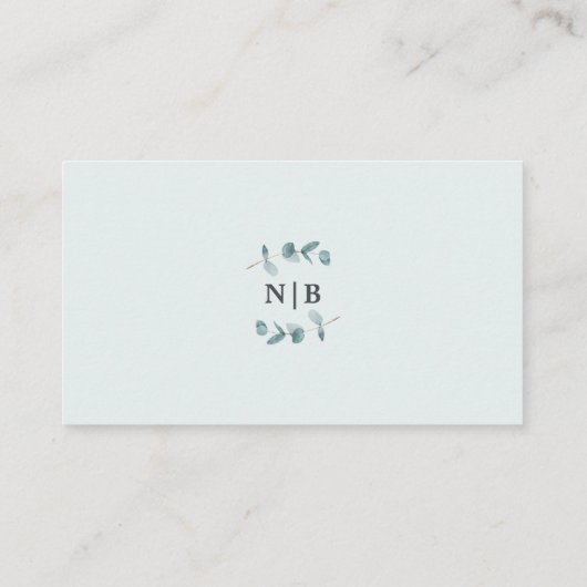 Einfache Eukalyptus-Rahmen-Hochzeitsunterkünfte Begleitkarte (Rückseite)