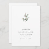 Einfache Eukalyptus Save The Date (Vorne/Hinten)