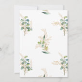 Einfache Eukalyptus- und Gold-Graduiertenparty Einladung (Rückseite)