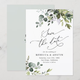 Einfache Eukalyptus Verlasse Grünflächen Save the  Einladung