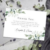 Einfache Eukalyptus-Vow-Erneuerung Dankeskarte