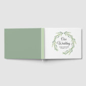 Einfache Eukalyptus Watercolor Grüne Hochzeit Gästebuch (Voll)