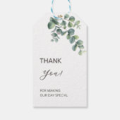 Einfache Eukalyptusblatt Hochzeit Geschenkanhänger (Rückseite)