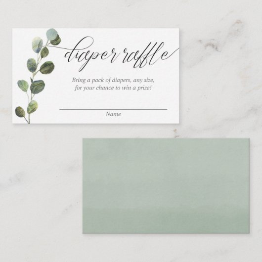 Einfache Eukalyptusgrün-Gewinnerkarten Begleitkarte (Vorne/Hinten)