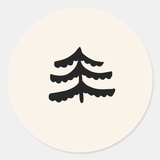 Einfache Evergreen Moderne Sticker (Vorderseite)