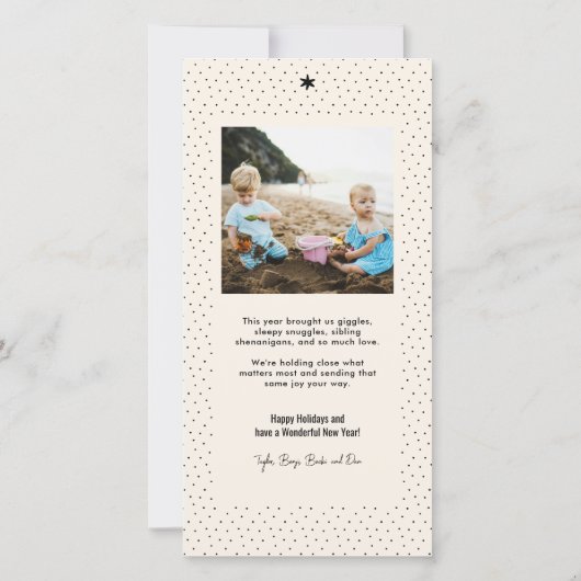 Einfache Evergreen Multi-Foto-Ferienkarte (Rückseite)