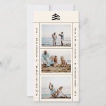 Einfache Evergreen Multi-Foto-Ferienkarte