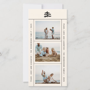 Einfache Evergreen Multi-Foto-Ferienkarte