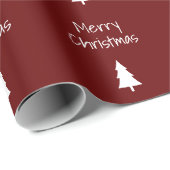 Einfache Evergreen Red Modern Weihnachten Geschenkpapier (Rolleneckpunkt)