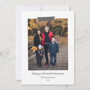 Einfache Evergreen Washi Tape Holiday Foto Card Feiertagskarte