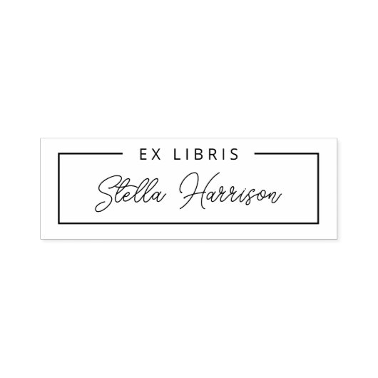 Einfache EX LIBRIS Handgeschriebener Skriptname Permastempel (Design)