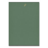 Einfache Extravagante Hochzeit mit Grün und Gold Tischnummer (Rückseite)