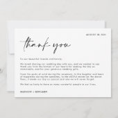 Einfache Extravagante Kalligrafie-Schwarz-Script-H Dankeskarte (Rückseite)