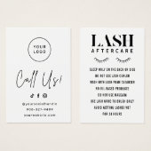 Einfache Eyelash-Extensions Lash Aftercare Card (Vorne & Hinten)
