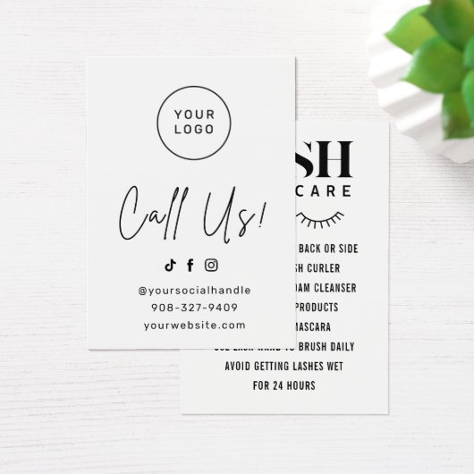 Einfache Eyelash-Extensions Lash Aftercare Card (Schreibtisch)