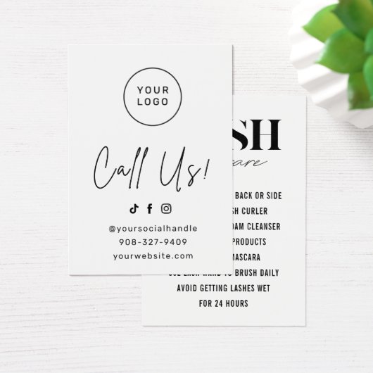 Einfache Eyelash-Extensions Lash Aftercare Card (Schreibtisch)