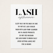 Einfache Eyelash-Extensions Lash Aftercare Card (Rückseite)