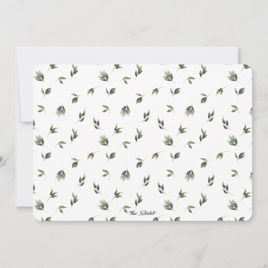 Einfache Faded Greenerenerity Engagement Party Einladung (Rückseite)