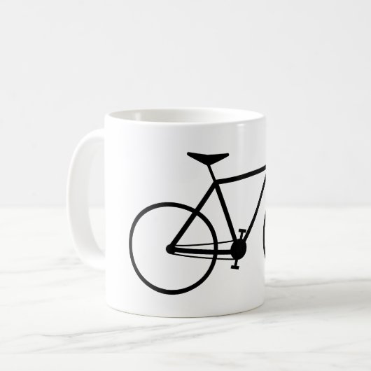 Einfache Fahrrad-Silhouette Kaffeetasse (Vorderseite Links)