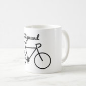 Einfache Fahrrad-Silhouette + Personalisierter Kaffeetasse (VorderseiteRechts)