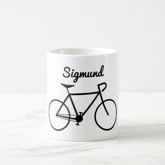 Einfache Fahrrad-Silhouette + Personalisierter Kaffeetasse (Mittel)