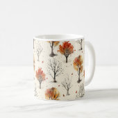 Einfache Fall Bäume drucken Autumn Ästhetik Kaffeetasse (VorderseiteRechts)