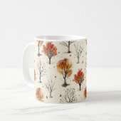 Einfache Fall Bäume drucken Autumn Ästhetik Kaffeetasse (Vorderseite Links)