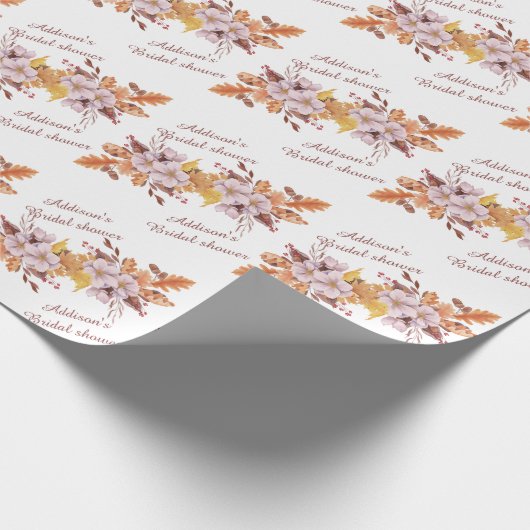 Einfache Fall-Blume-Brautparty Geschenkpapier (Ecke)