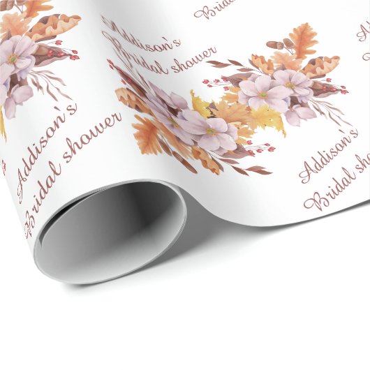 Einfache Fall-Blume-Brautparty Geschenkpapier (Rolleneckpunkt)