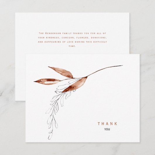 Einfache Fall Foliage Beerdigung Danke (Vorne/Hinten)