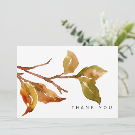 Einfache Fall Foliage Beerdigung Danke (Stehend Vorderseite)