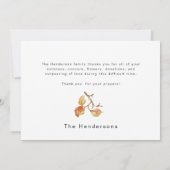 Einfache Fall Foliage Beerdigung Danke (Rückseite)